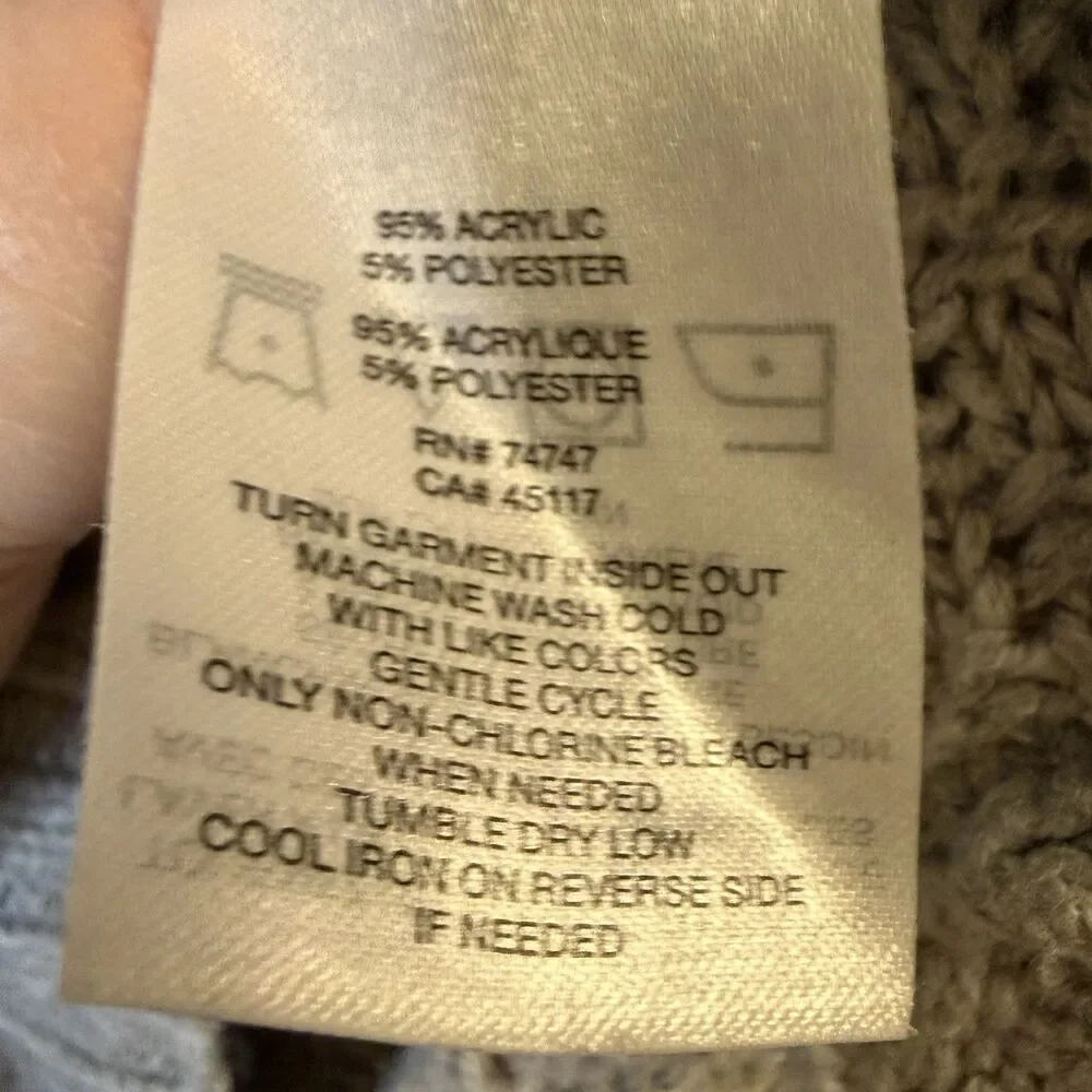 Natural Reflections Gray Cable-Knit Crewneck Pullover Sweater Women’s XXL